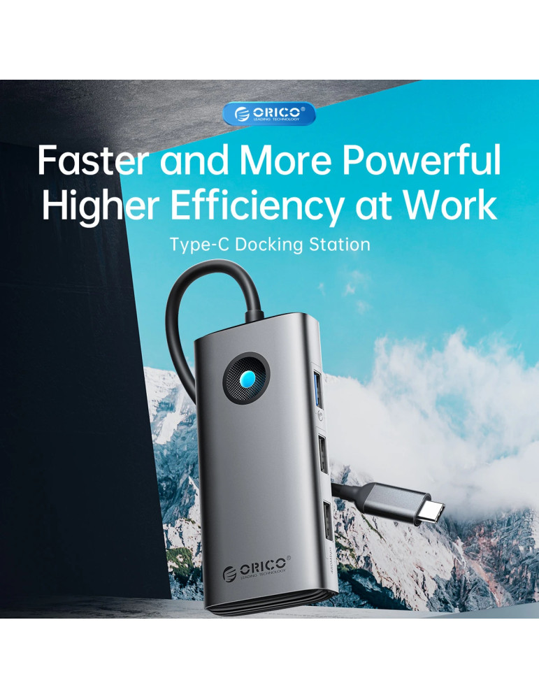 Докинг станция Orico PW11-6P-GY-EP, Type-C, HDMI, USB 3.0 x3, USB-C PD 100W, 4K 2160p - PW11-6P-GY-EP - 13