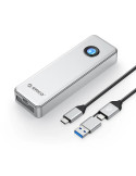 Външен кутийка за SSD диск Orico OUM2-G20-SV, M.2 NVMe, USB-C/A 20Gbps, 8TB, алуминиева кутия, охлаждане - OUM2-G20-SV - 1