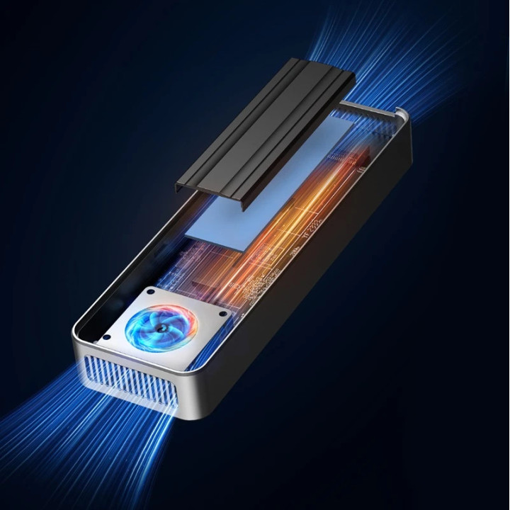 Външен кутийка за SSD диск Orico OUM2-G20-SV, M.2 NVMe, USB-C/A 20Gbps, 8TB, алуминиева кутия, охлаждане - OUM2-G20-SV - 6