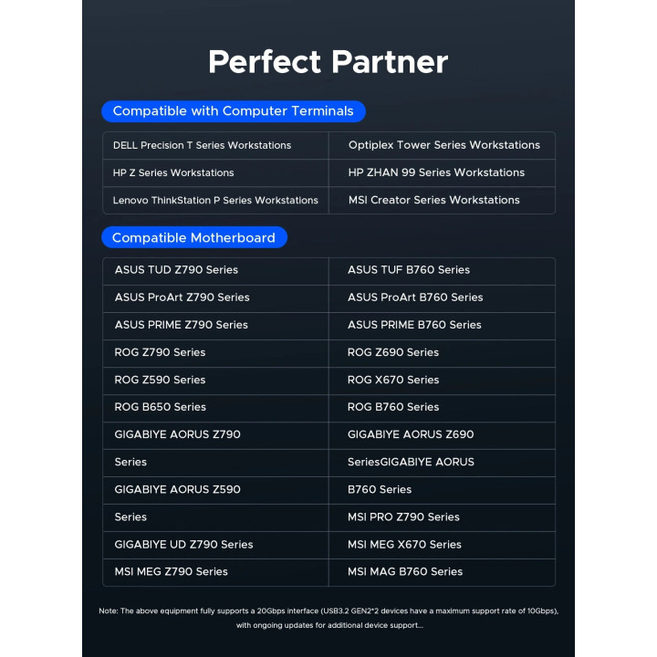 Външен кутийка за SSD диск Orico OUM2-G20-SV, M.2 NVMe, USB-C/A 20Gbps, 8TB, алуминиева кутия, охлаждане - OUM2-G20-SV - 13