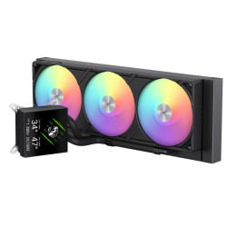 Водно охлаждане за процесор Gamemax Glacier 360 LCD, 360mm, LCD дисплей, Addressable RGB - 9503-0100R0057 - 1