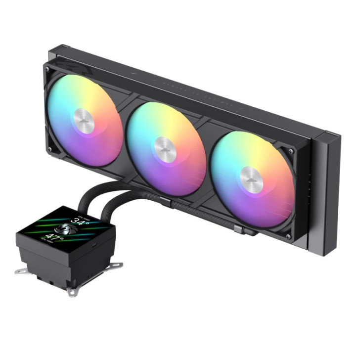 Водно охлаждане за процесор Gamemax Glacier 360 LCD, 360mm, LCD дисплей, Addressable RGB - 9503-0100R0057 - 5