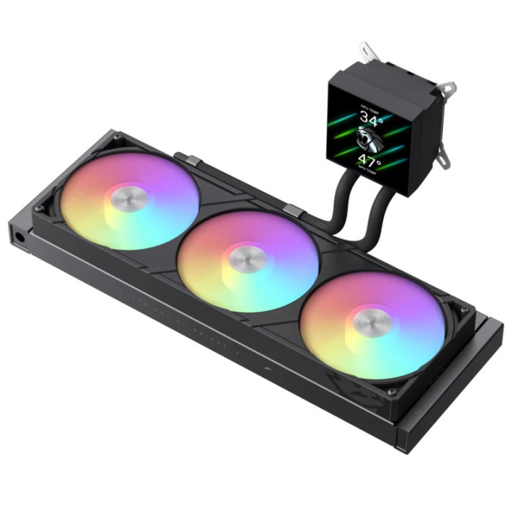 Водно охлаждане за процесор Gamemax Glacier 360 LCD, 360mm, LCD дисплей, Addressable RGB - 9503-0100R0057 - 6