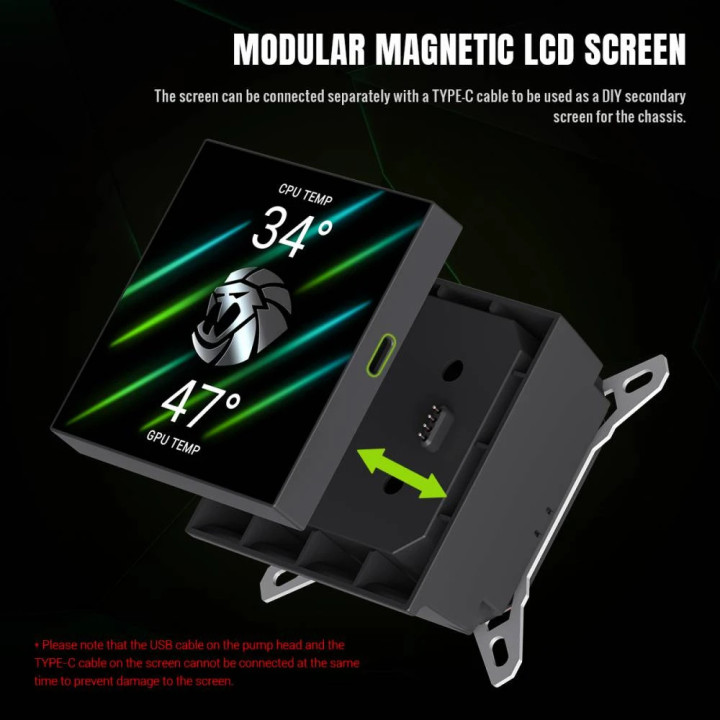 Водно охлаждане за процесор Gamemax Glacier 360 LCD, 360mm, LCD дисплей, Addressable RGB - 9503-0100R0057 - 11