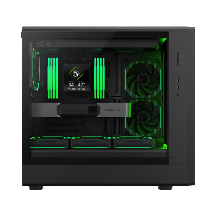 Кутия за компютър Gamemax CLAW 460 BK, Middle Tower ATX, 4x вентилатора, Tempered Glass, RGB - 9101-1200R0005 - 12
