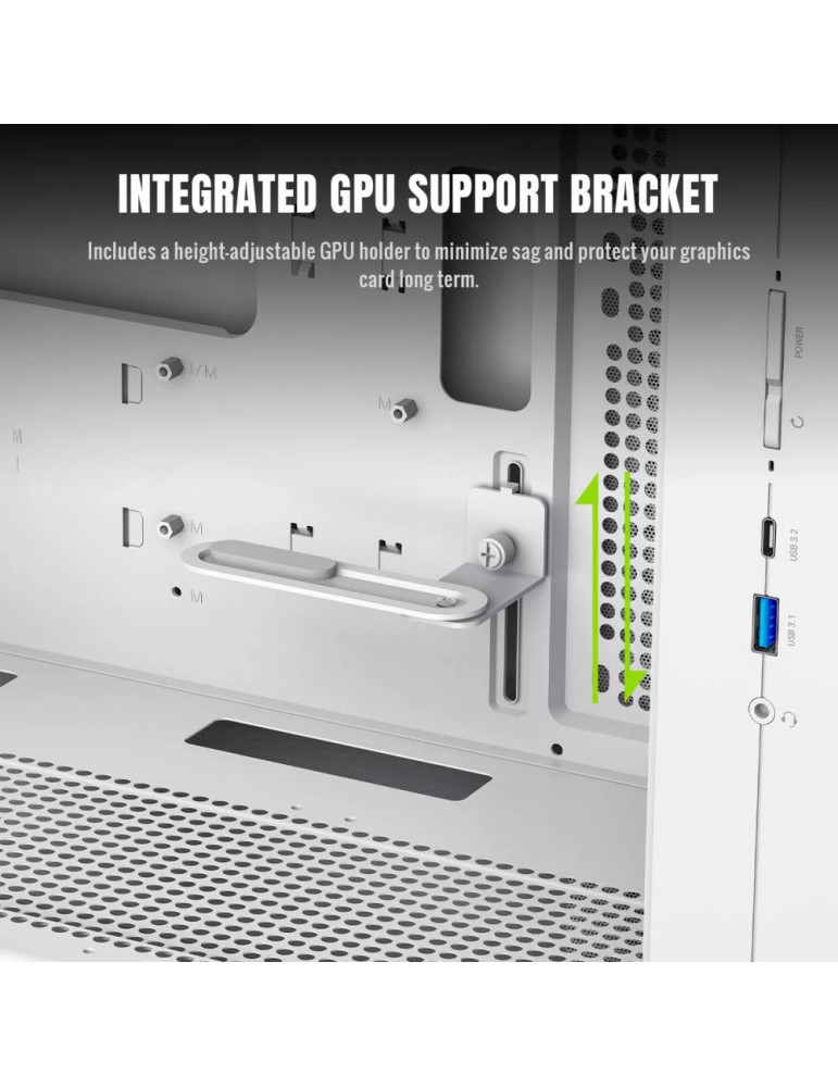 Кутия за компютър Gamemax CLAW 360 WH, mATX Mini Tower, Tempered Glass, 4x120mm ARGB вентилатора, USB 3.2 Gen 2 Type-C - 9101-11