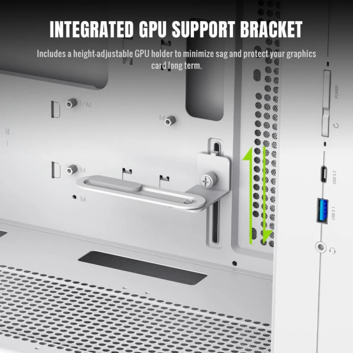 Кутия за компютър Gamemax CLAW 360 WH, mATX Mini Tower, Tempered Glass, 4x120mm ARGB вентилатора, USB 3.2 Gen 2 Type-C - 9101-11
