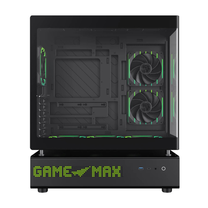 Кутия за компютър Gamemax N90 BG, Middle Tower ATX, Dual-Chamber, Tempered Glass, 6x ARGB вентилатора, RGB контрол - 9101-1300R0