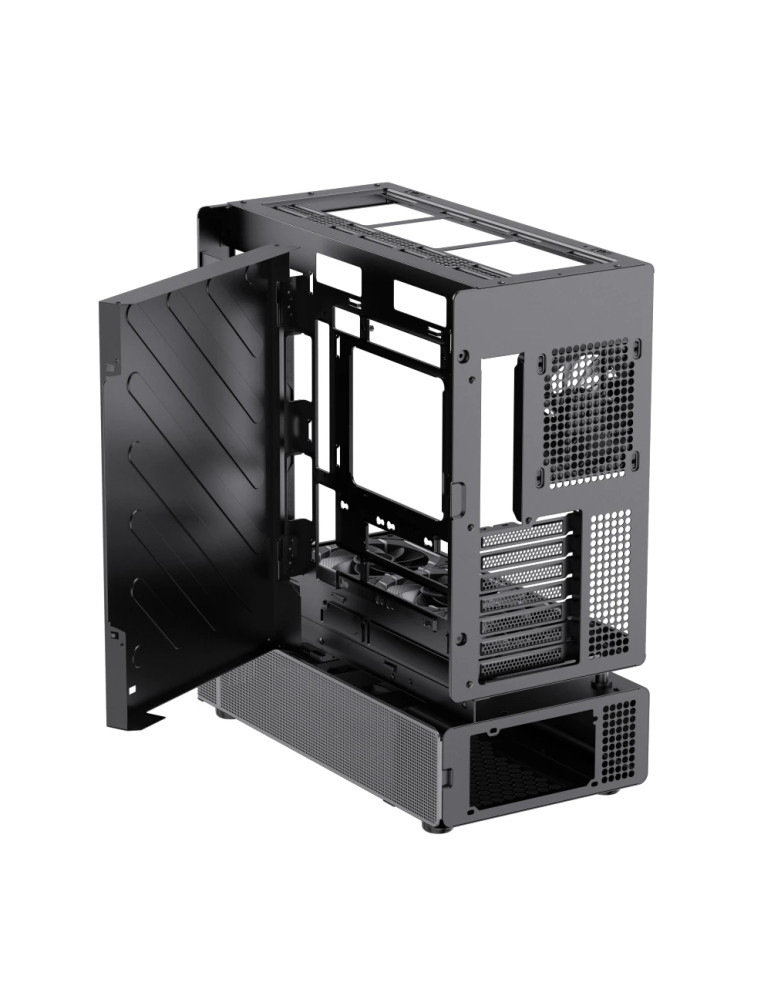 Кутия за компютър Gamemax N90 BG, Middle Tower ATX, Dual-Chamber, Tempered Glass, 6x ARGB вентилатора, RGB контрол - 9101-1300R0
