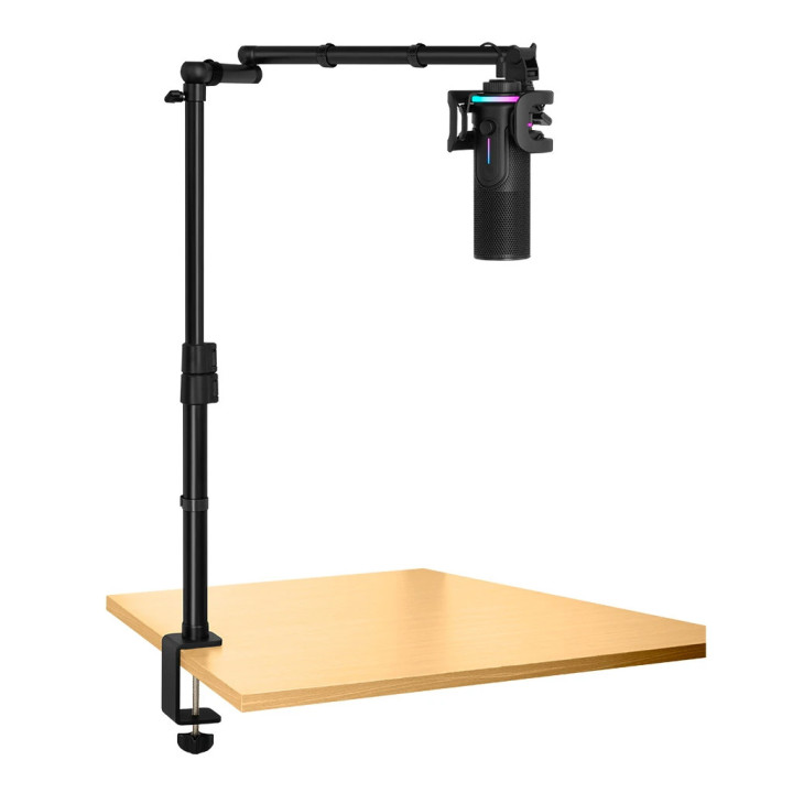 Стойка за микрофон Streamplify Mount Lift Light, 180° вертикално / 360° хоризонтално регулиране, 70см достъп, черна - SPOM-ML1LC