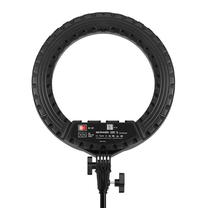 Стрийминг осветление Streamplify LIGHT 14, 36cm, 72 LED, 3400lm, 3000K-6000K, IR дистанционно, USB зареждане, статив/селфи стик 