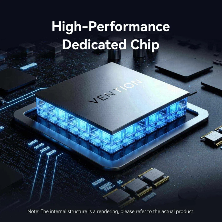 Докинг станция Vention TQZHB, Type-C, 8K 30Hz, HDMI, USB 3.0 x2, USB-C PD100W, LAN 1Gbps, LED дисплей - 9