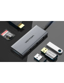 Докинг станция Vention Type-C TOOHB, 6-in-1 USB-C, HDMI, 3x USB 3.0, SD/TF, 4K 2160p 30Hz - 5