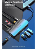 Докинг станция Vention Type-C TOLHB, 4K 2160p 30Hz, USB 3.0 x3, USB-C PD 100W, HDMI, LAN 1Gbps, SD/TF Reader - 3