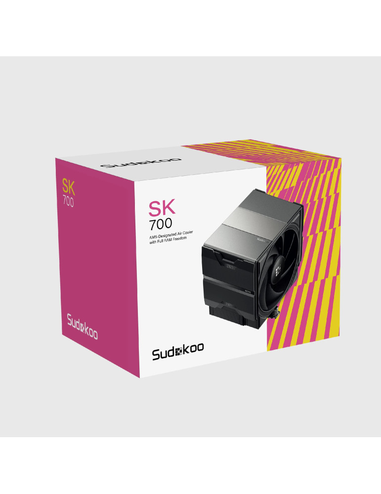 Охладител за процесор Sudokoo SK700, 220W, 2x120mm FDB, LGA1851/AM5 - R-SK700-BKNPAN-GAS - 7