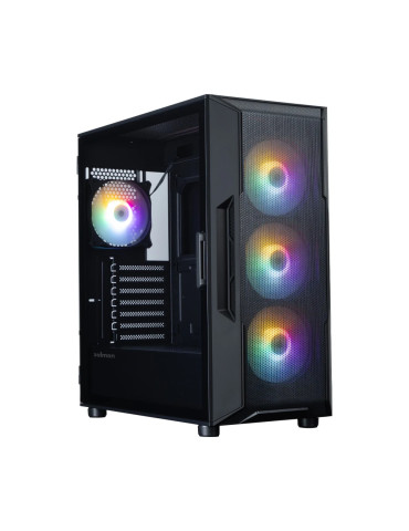 Кутия за компютър Zalman I3 NEO V2 Black, Middle Tower ATX, Mesh, Tempered Glass, 4x RGB вентилатора, поддържа водно охлаждане д