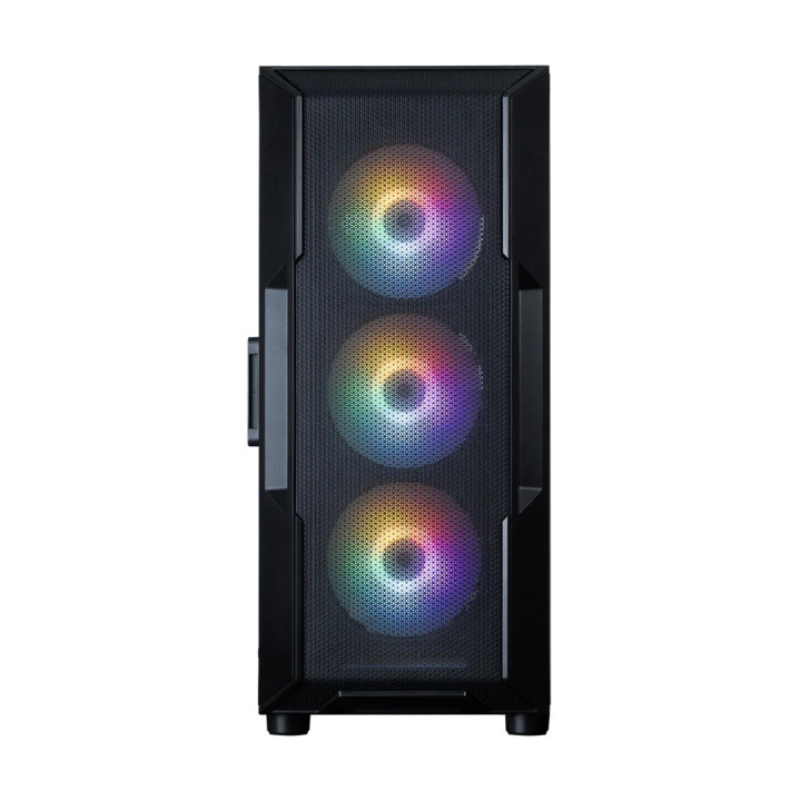 Кутия за компютър Zalman I3 NEO V2 Black, Middle Tower ATX, Mesh, Tempered Glass, 4x RGB вентилатора, поддържа водно охлаждане д