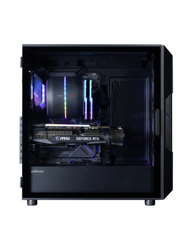 Кутия за компютър Zalman I3 NEO V2 Black, Middle Tower ATX, Mesh, Tempered Glass, 4x RGB вентилатора, поддържа водно охлаждане д