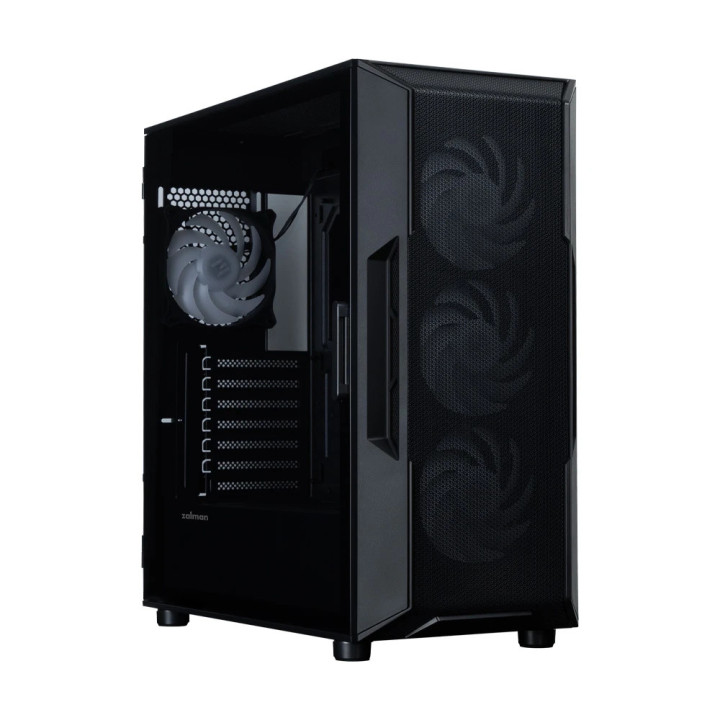 Кутия за компютър Zalman I3 NEO V2 Black, Middle Tower ATX, Mesh, Tempered Glass, 4x RGB вентилатора, поддържа водно охлаждане д