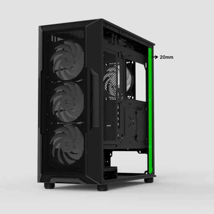 Кутия за компютър Zalman I3 NEO V2 Black, Middle Tower ATX, Mesh, Tempered Glass, 4x RGB вентилатора, поддържа водно охлаждане д