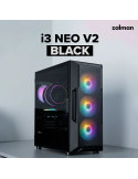 Кутия за компютър Zalman I3 NEO V2 Black, Middle Tower ATX, Mesh, Tempered Glass, 4x RGB вентилатора, поддържа водно охлаждане д
