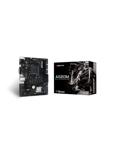Дънна платка BIOSTAR A520MHP, Socket AM4, AMD A520, DDR4, 2 слота, 4x SATA3, 1x M.2 PCIe 3.0 - 1