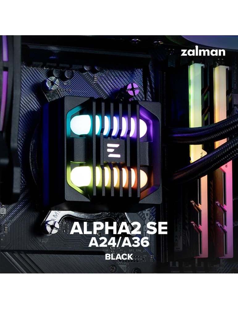 Водно охлаждане за процесор Zalman ALPHA2 SE A36, 360mm AIO, 3x120mm вентилатора, Addressable RGB, LGA1851/AM5 - ALPHA2-SE-A36-B