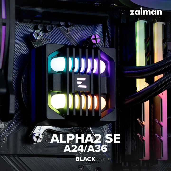 Водно охлаждане за процесор Zalman ALPHA2 SE A36, 360mm AIO, 3x120mm вентилатора, Addressable RGB, LGA1851/AM5 - ALPHA2-SE-A36-B