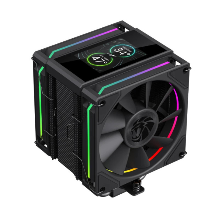 Охладител за процесор Gamemax Sigma 620 LCD, 2x120mm вентилатор, 245W, Addressable RGB, LCD дисплей - 9502-0100R0111 - 1