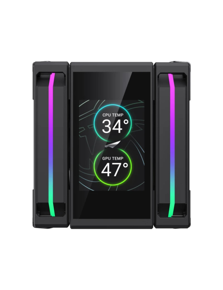 Охладител за процесор Gamemax Sigma 620 LCD, 2x120mm вентилатор, 245W, Addressable RGB, LCD дисплей - 9502-0100R0111 - 4