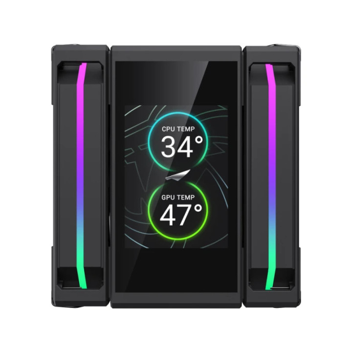 Охладител за процесор Gamemax Sigma 620 LCD, 2x120mm вентилатор, 245W, Addressable RGB, LCD дисплей - 9502-0100R0111 - 4