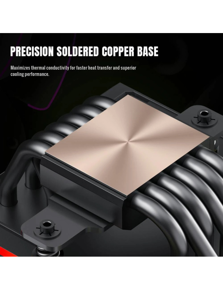 Охладител за процесор Gamemax Sigma 620 LCD, 2x120mm вентилатор, 245W, Addressable RGB, LCD дисплей - 9502-0100R0111 - 7