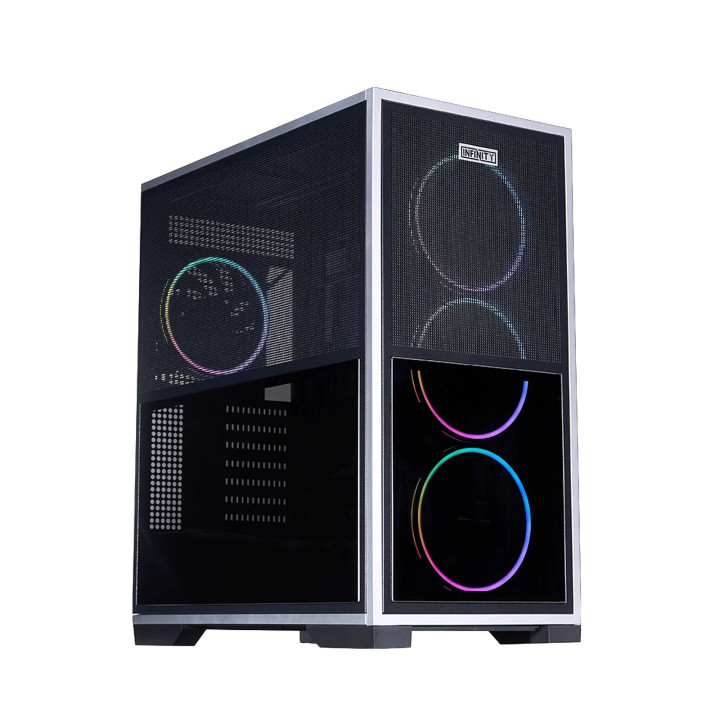 Кутия за компютър 1stPlayer IF8 Black, Middle Tower EATX, 4x140mm A-RGB вентилатори, Tempered Glass, USB-C - IF8-BK-4FO7-14 - 1