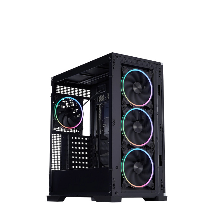 Кутия за компютър 1stPlayer IF8 Black, Middle Tower EATX, 4x140mm A-RGB вентилатори, Tempered Glass, USB-C - IF8-BK-4FO7-14 - 3