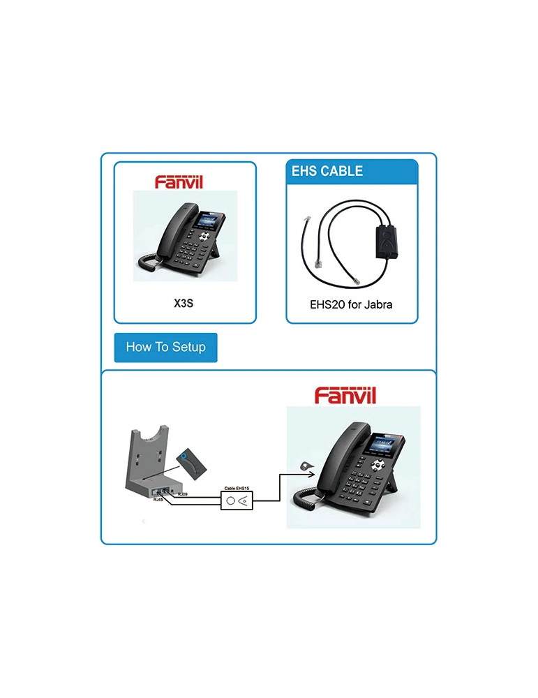 Аксесоар Fanvil EHS20, кабел за Jabra EHS слушалки - EHS20 - 2