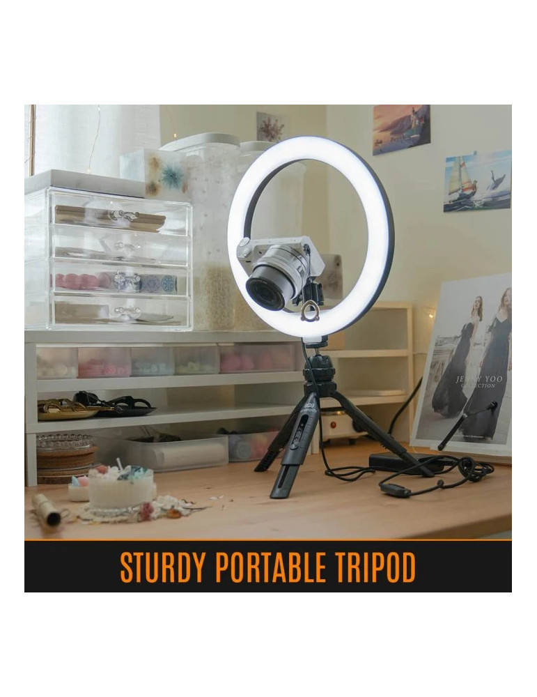 Стрийминг осветление Streamplify SPIR-LZ10112.11, 120 LED 1000lm, 3000K-6000K, 10 нива яркост, USB 5V, със статив - SPIR-LZ10112