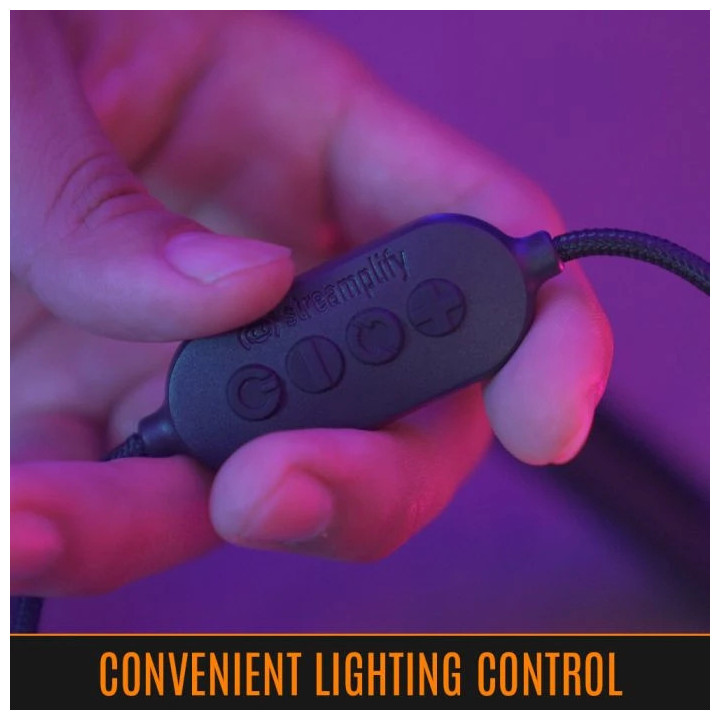 Стрийминг осветление Streamplify SPIR-LZ10112.11, 120 LED 1000lm, 3000K-6000K, 10 нива яркост, USB 5V, със статив - SPIR-LZ10112