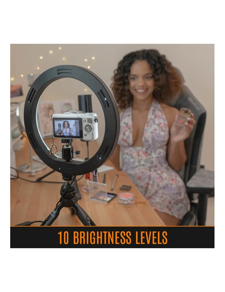 Стрийминг осветление Streamplify SPIR-LZ10112.11, 120 LED 1000lm, 3000K-6000K, 10 нива яркост, USB 5V, със статив - SPIR-LZ10112