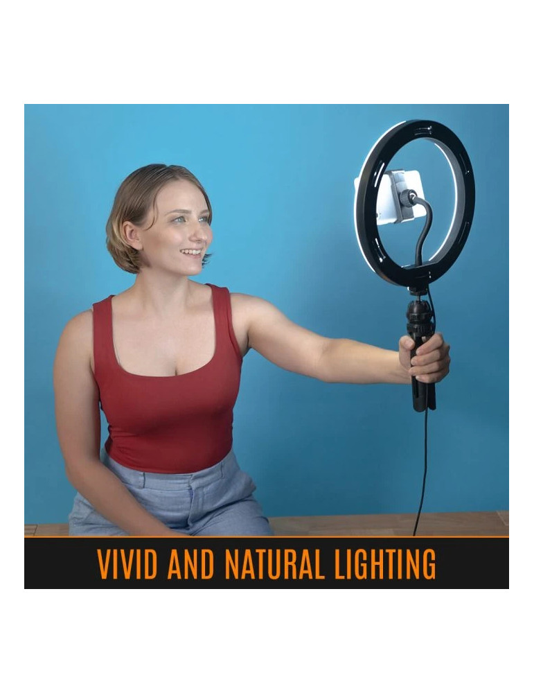 Стрийминг осветление Streamplify SPIR-LZ10112.11, 120 LED 1000lm, 3000K-6000K, 10 нива яркост, USB 5V, със статив - SPIR-LZ10112