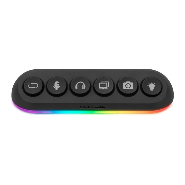 Стрийминг хъб Streamplify Streaming HUB DECK 5 RGB SPUH-HD51217.11, 5x USB-A 5Gbps, USB 2.0, VIA Labs VL817, RGB подсветка, 12V/