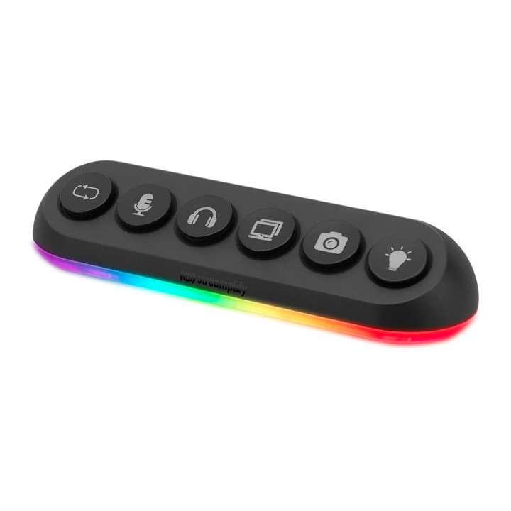 Стрийминг хъб Streamplify Streaming HUB DECK 5 RGB SPUH-HD51217.11, 5x USB-A 5Gbps, USB 2.0, VIA Labs VL817, RGB подсветка, 12V/