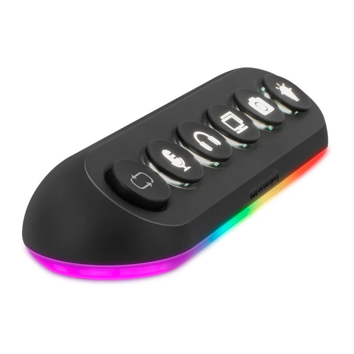 Стрийминг хъб Streamplify Streaming HUB DECK 5 RGB SPUH-HD51217.11, 5x USB-A 5Gbps, USB 2.0, VIA Labs VL817, RGB подсветка, 12V/