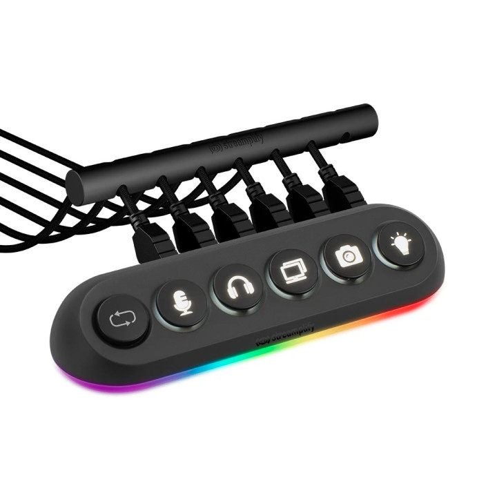 Стрийминг хъб Streamplify Streaming HUB DECK 5 RGB SPUH-HD51217.11, 5x USB-A 5Gbps, USB 2.0, VIA Labs VL817, RGB подсветка, 12V/