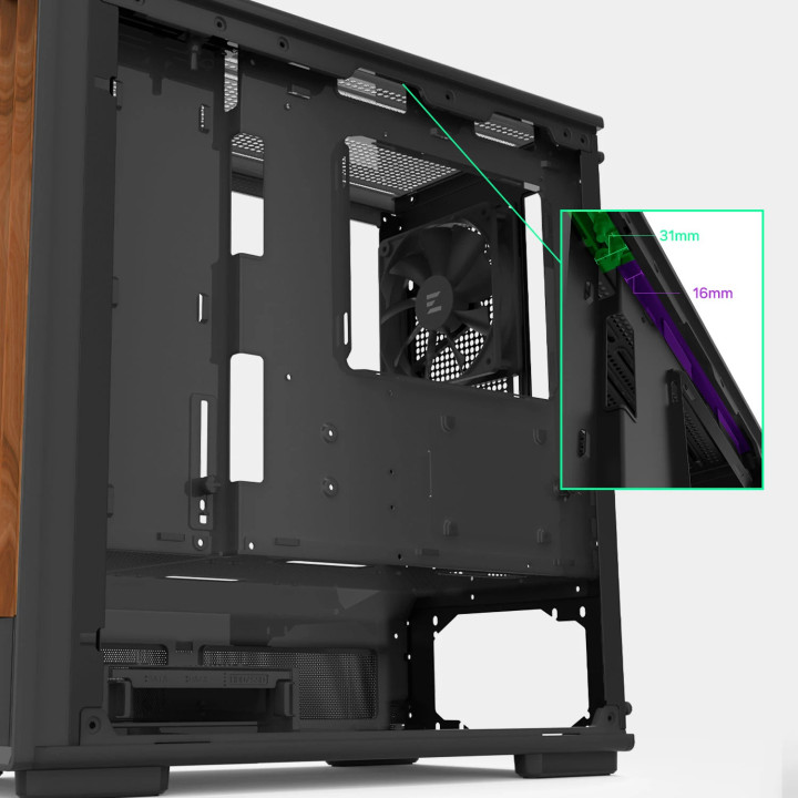 Кутия за компютър Zalman P10 NAMU BLACK, mATX Mini Tower, Tempered Glass, 3x120mm вентилатори, USB 3.1 Type-C - P10-NAMU-BLACK -
