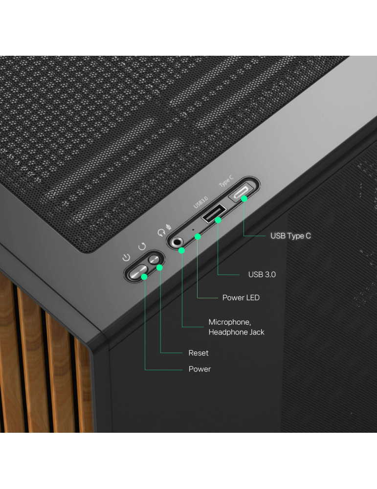 Кутия за компютър Zalman P10 NAMU BLACK, mATX Mini Tower, Tempered Glass, 3x120mm вентилатори, USB 3.1 Type-C - P10-NAMU-BLACK -