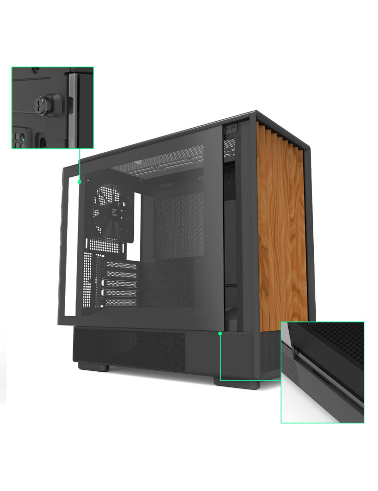 Кутия за компютър Zalman P10 NAMU BLACK, mATX Mini Tower, Tempered Glass, 3x120mm вентилатори, USB 3.1 Type-C - P10-NAMU-BLACK -