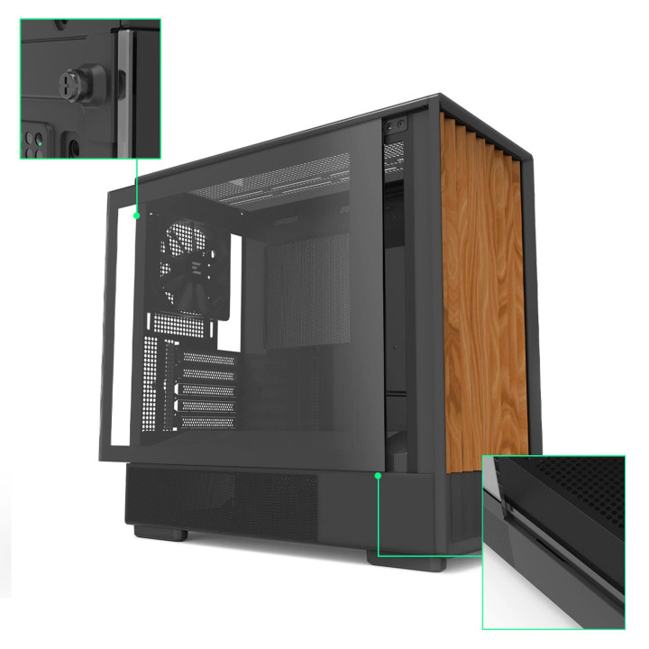 Кутия за компютър Zalman P10 NAMU BLACK, mATX Mini Tower, Tempered Glass, 3x120mm вентилатори, USB 3.1 Type-C - P10-NAMU-BLACK -
