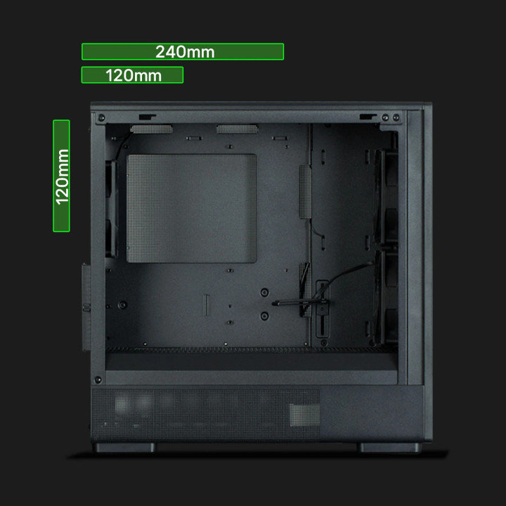 Кутия за компютър Zalman P10 NAMU BLACK, mATX Mini Tower, Tempered Glass, 3x120mm вентилатори, USB 3.1 Type-C - P10-NAMU-BLACK -