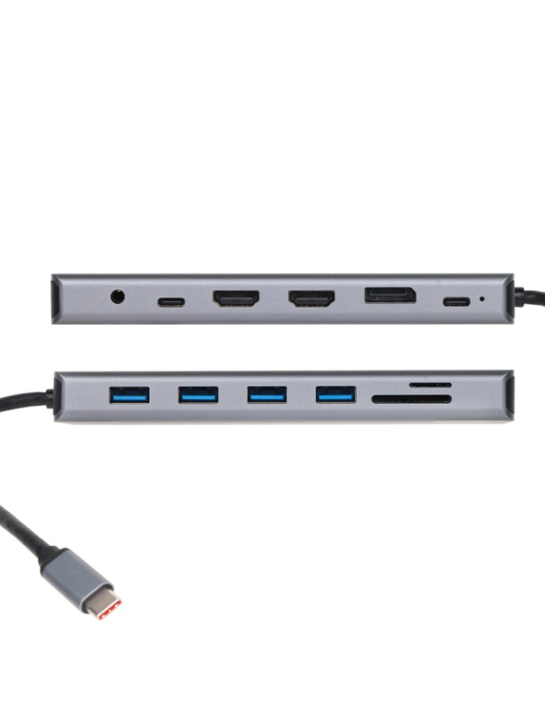 Докинг станция VCom CU4706, 13-в-1 USB-C, 2x HDMI, DisplayPort, 3x USB 3.0, RJ45, SD/TF четец, 100W PD - 3