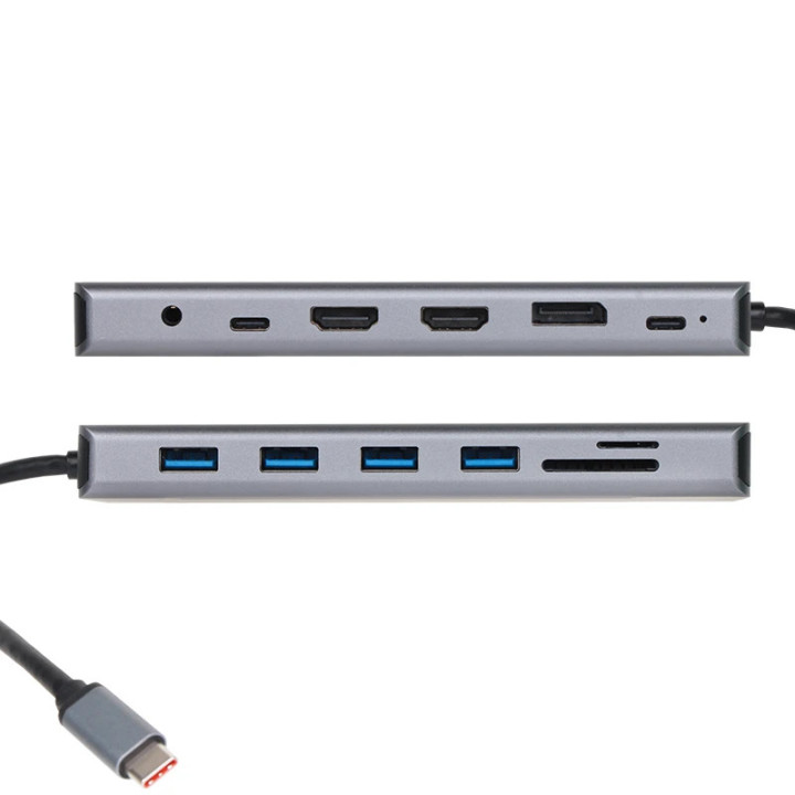 Докинг станция VCom CU4706, 13-в-1 USB-C, 2x HDMI, DisplayPort, 3x USB 3.0, RJ45, SD/TF четец, 100W PD - 3